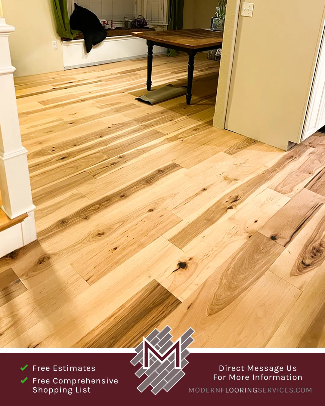 Hardwood Flooring Installation By Modern Flooring Services.