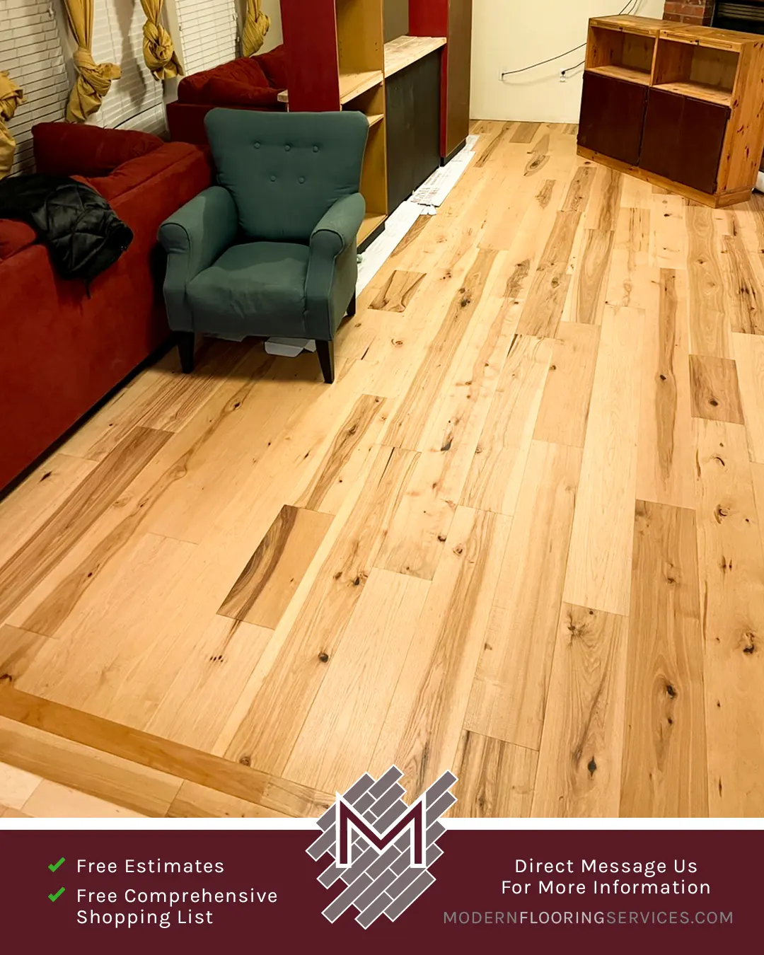 Hardwood Flooring Installation By Modern Flooring Services.