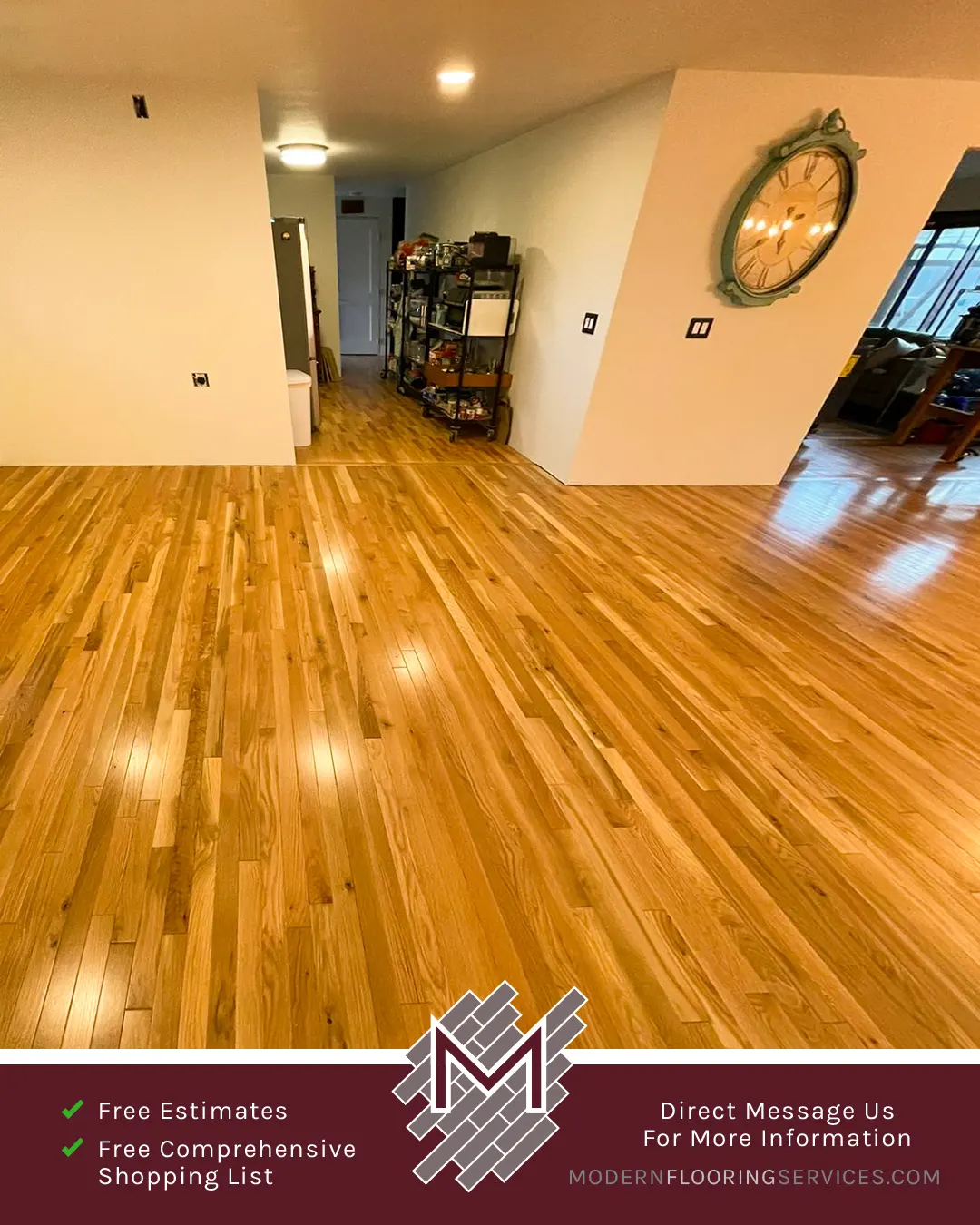 Hardwood Flooring Installation By Modern Flooring Services.