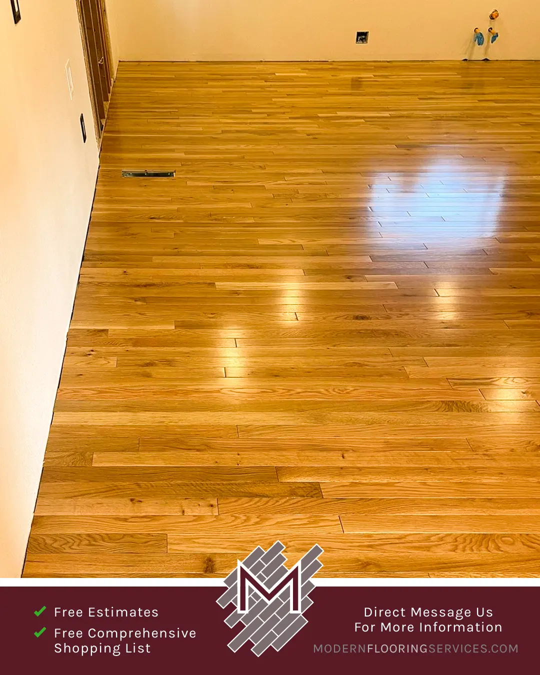 Hardwood Flooring Installation By Modern Flooring Services.