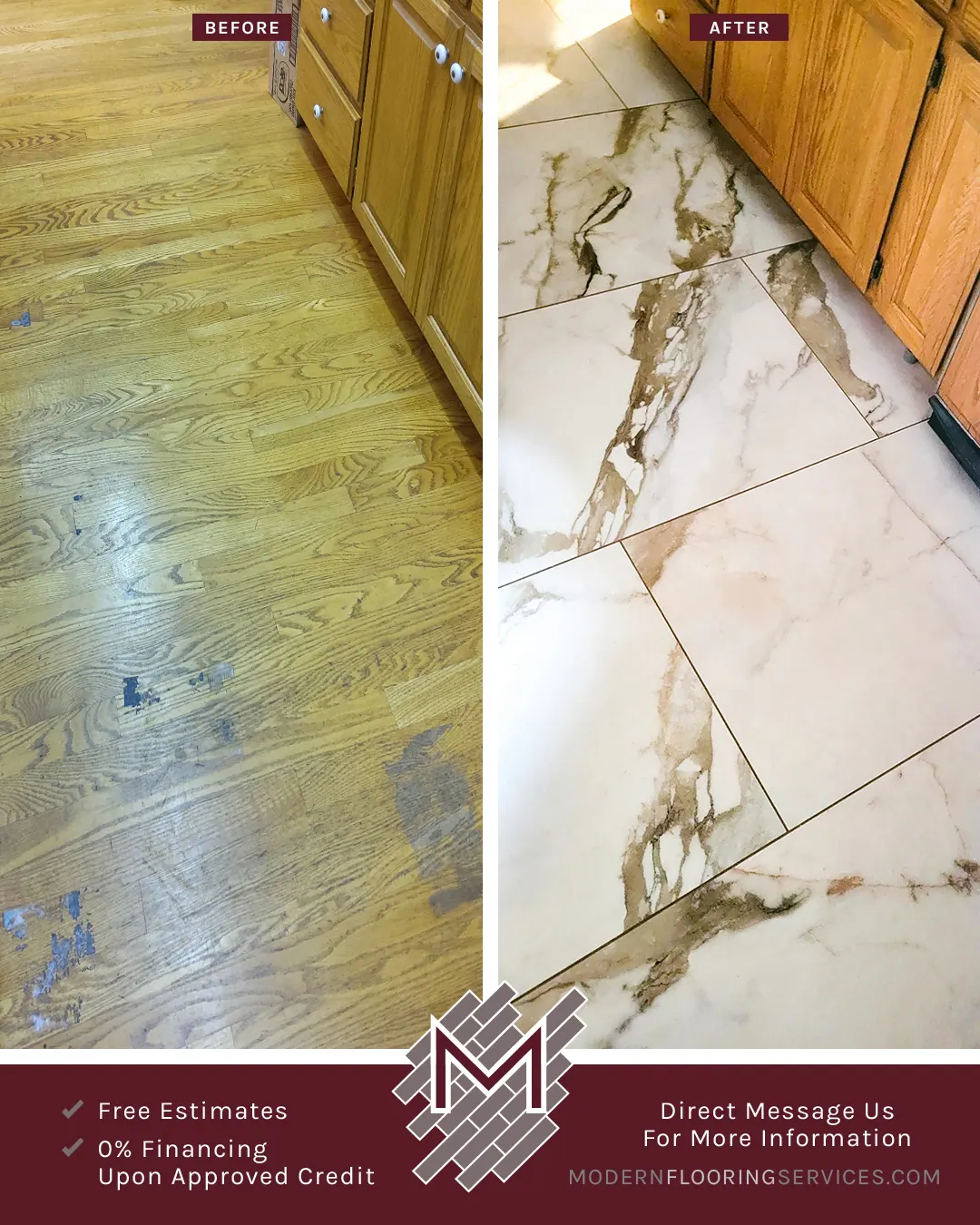 Before and After. Flooring Installation.