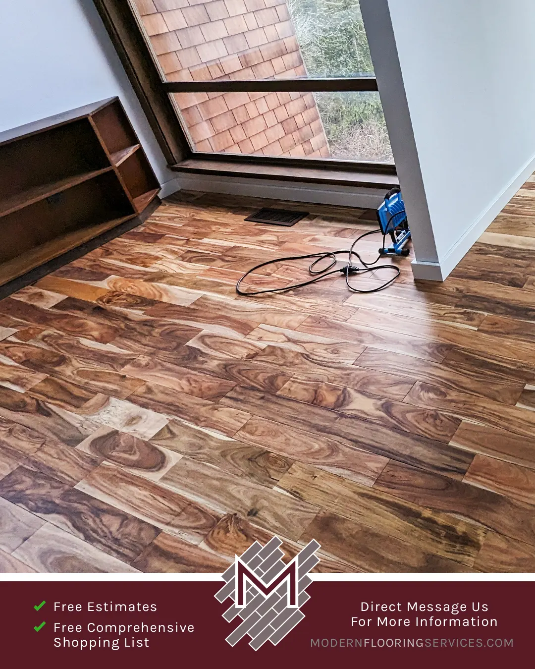 Hardwood Flooring Installation By Modern Flooring Services.
