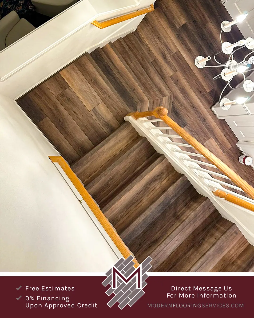 Modern Click Vinyl Plank Stairs Flooring Installation.