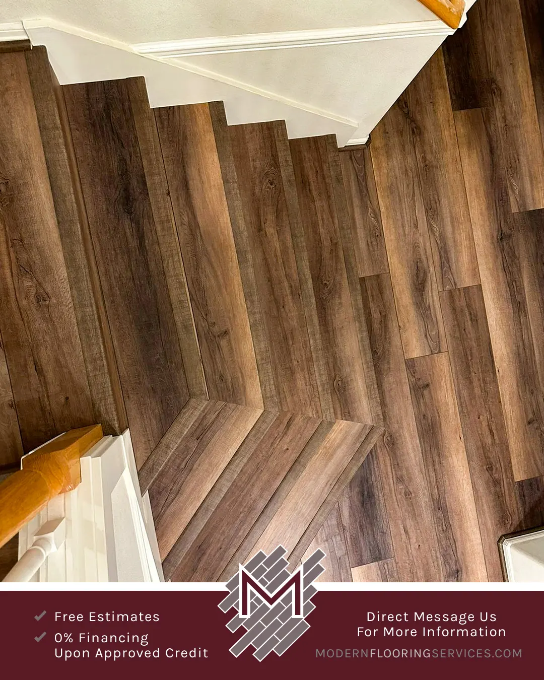 Modern Click Vinyl Plank Stairs Stair Flooring Installation.