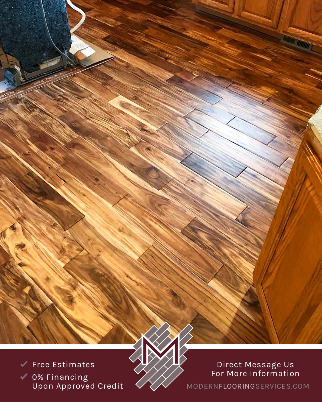 Acacia Solid Hardwood Flooring Installation.