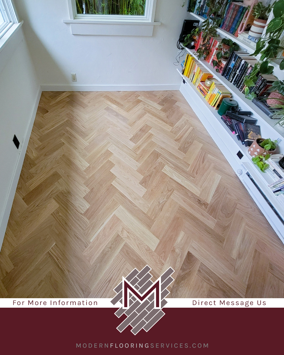 Herringbone Hardwood Flooring Installation.