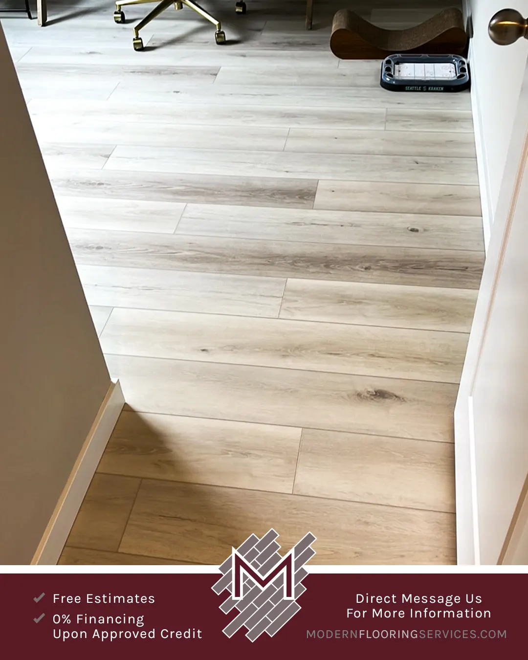Luxury Vinyl Fossil Tri-West Paradigm Performer Collection Flooring Installation By Modern Flooring Services.