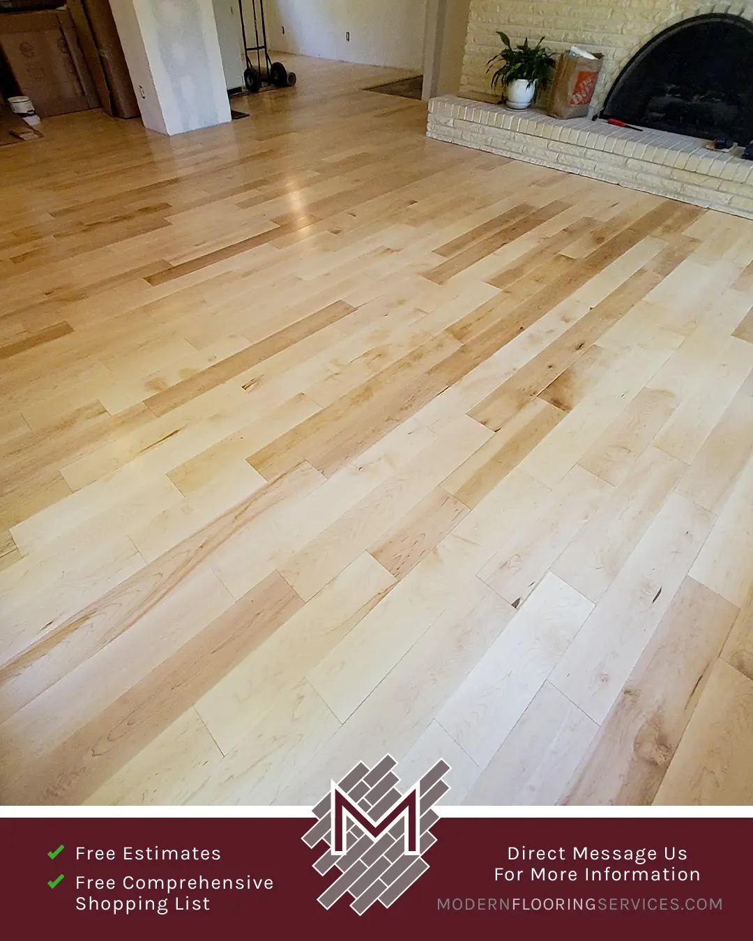 Hardwood Flooring Installation By Modern Flooring Services.