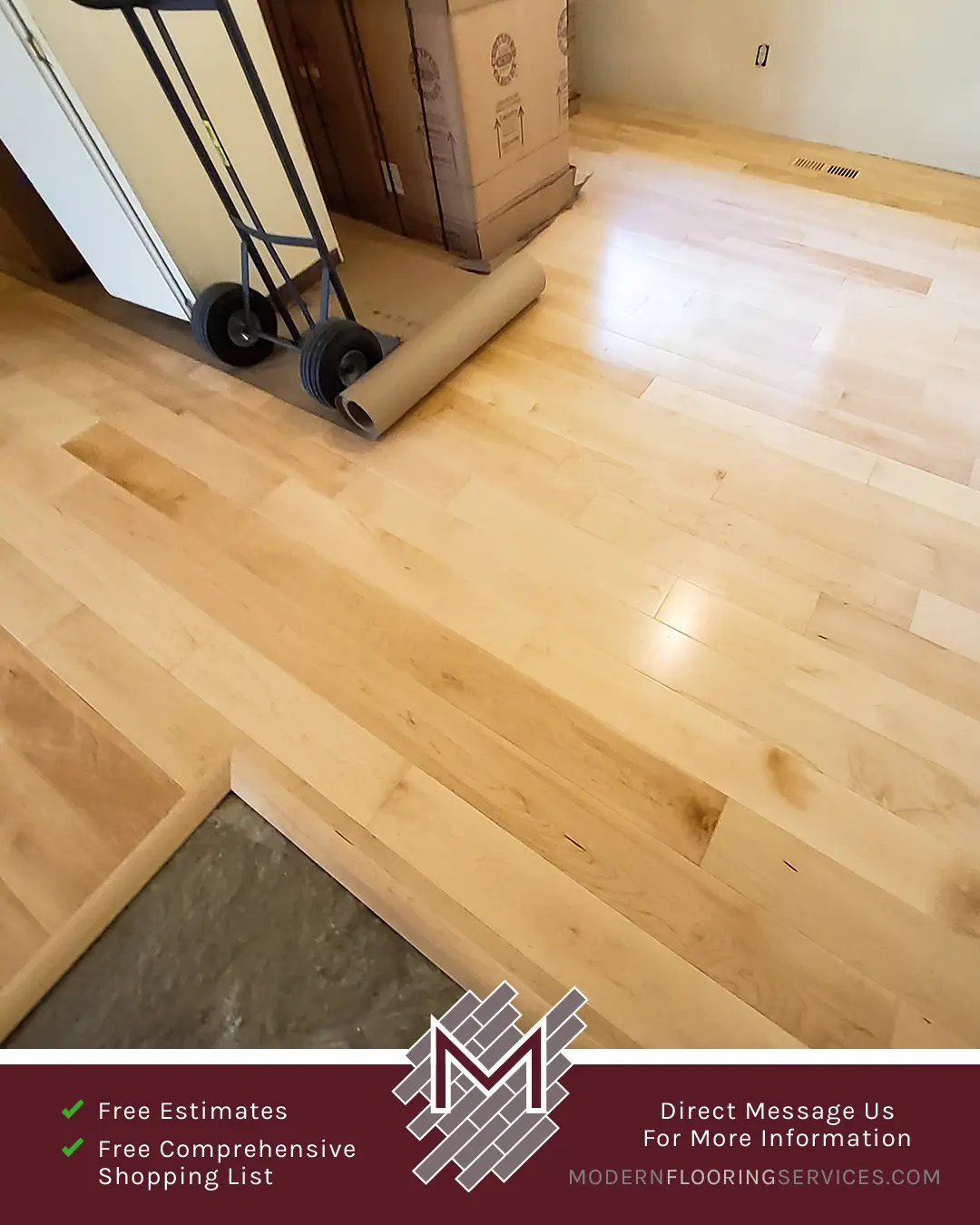 Hardwood Flooring Installation By Modern Flooring Services.