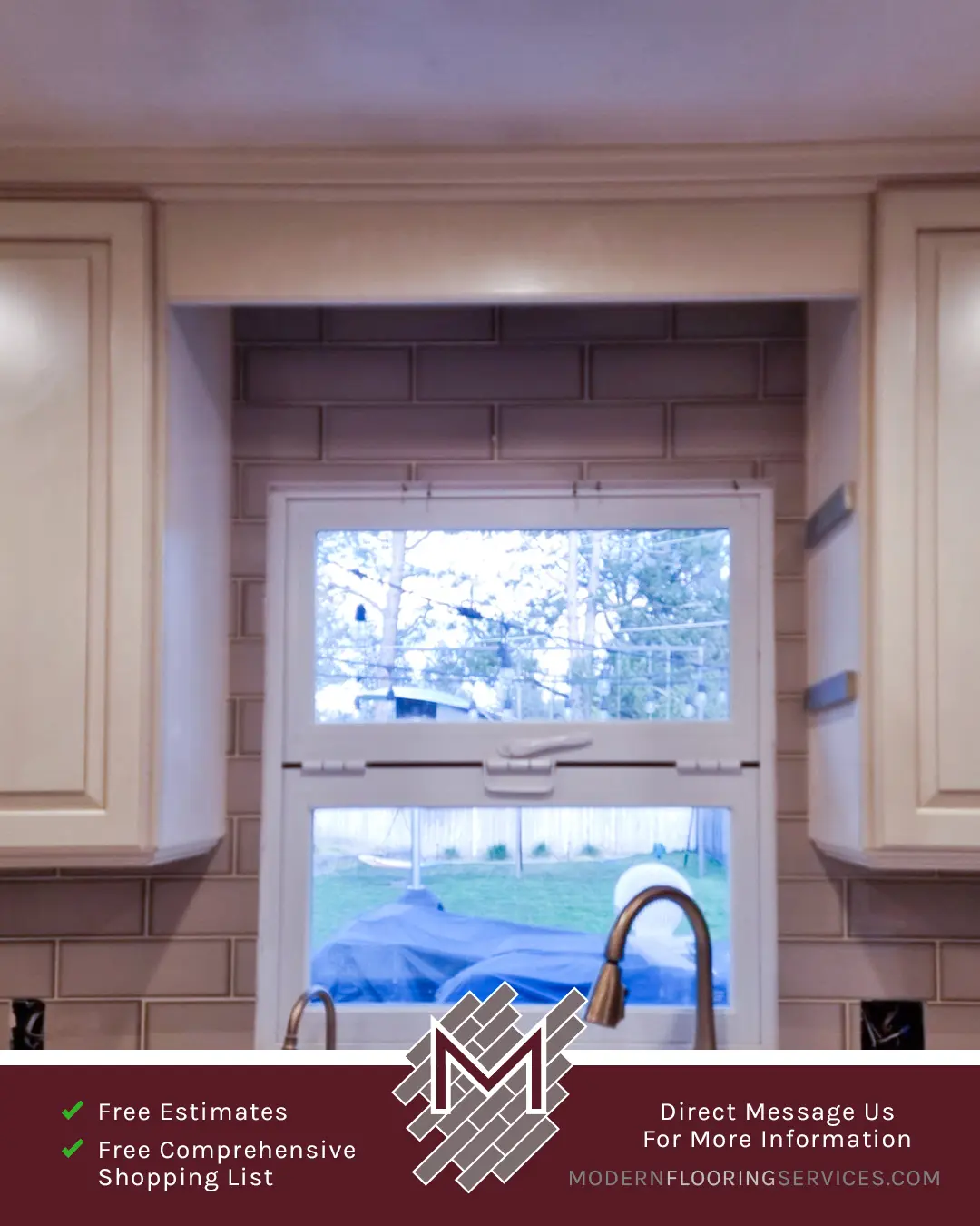 Exquisite Kitchen Makeover, Backsplash Tile Installation By Modern Flooring Services.