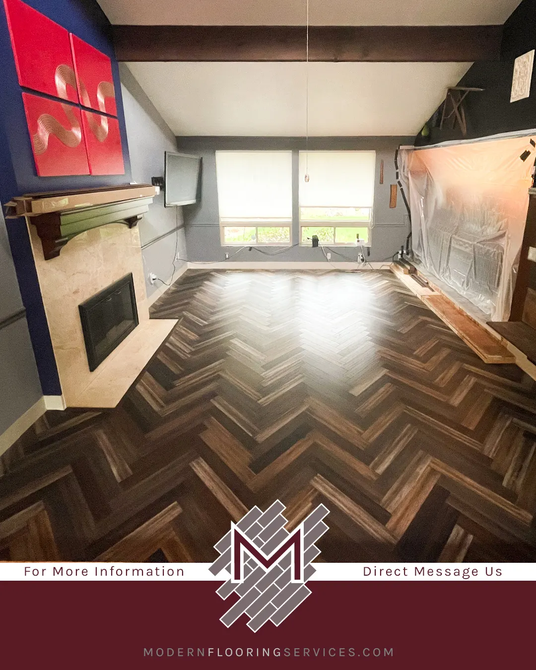 Axis Herringbone Hand Scraped Engineered Stranded Bamboo Flooring Installation