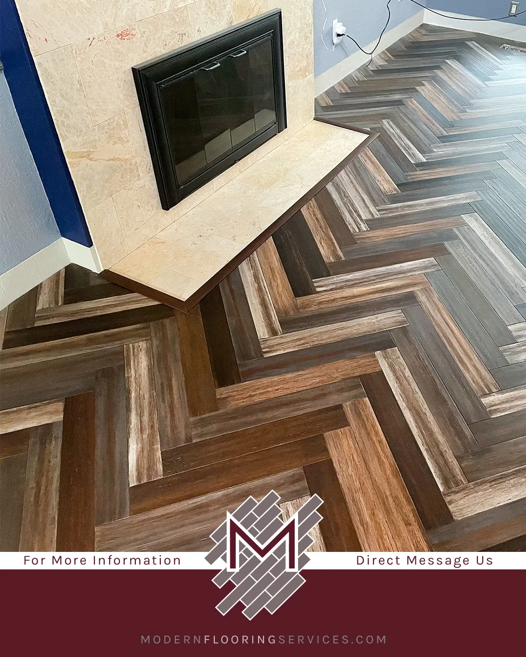 Axis Herringbone Hand Scraped Engineered Stranded Bamboo Flooring Installation