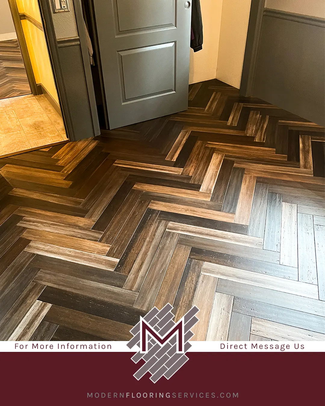 Axis Herringbone Hand Scraped Engineered Stranded Bamboo Flooring Installation