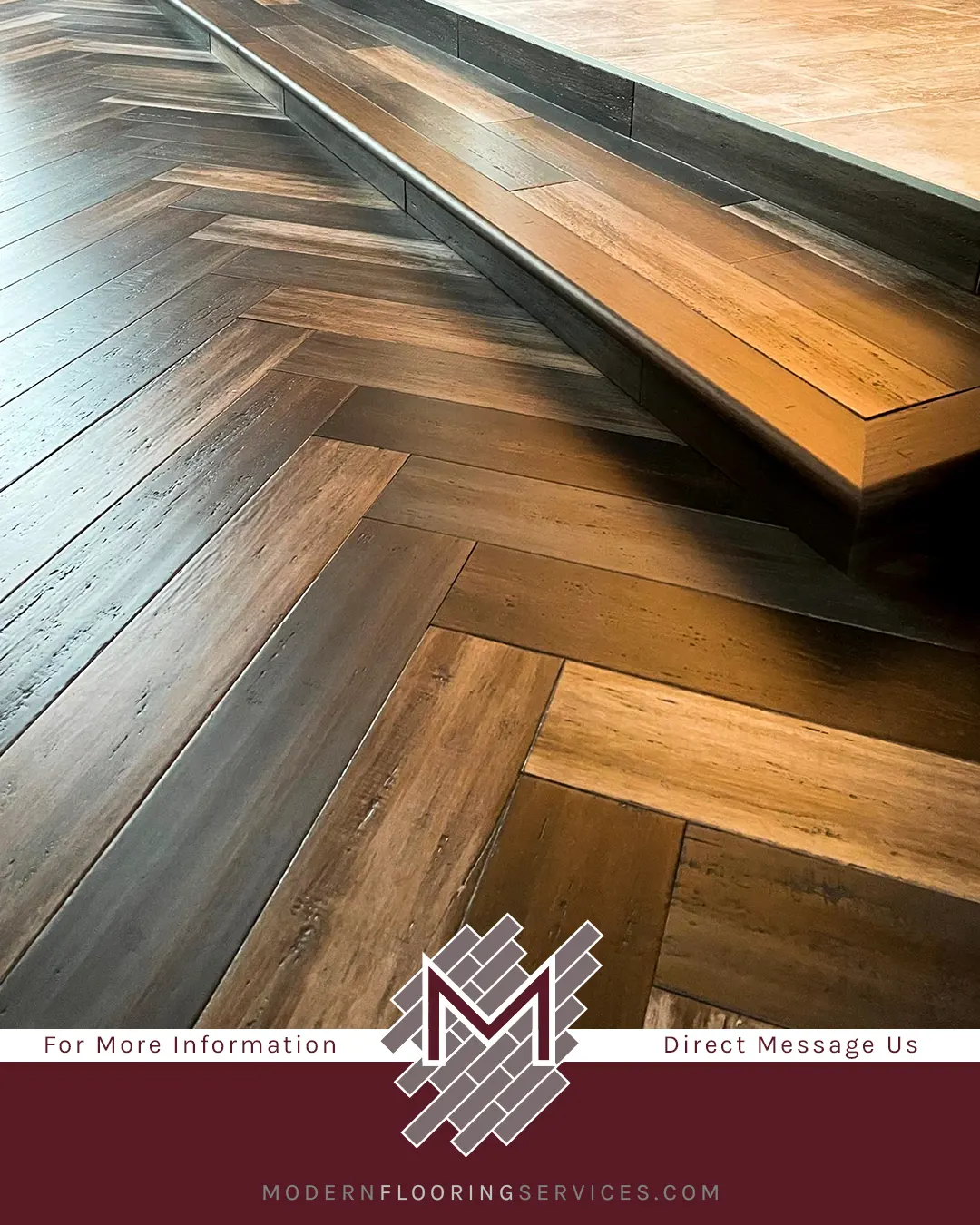 Axis Herringbone Hand Scraped Engineered Stranded Bamboo Flooring Installation