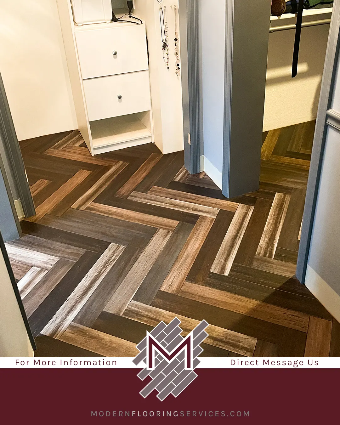 Axis Herringbone Hand Scraped Engineered Stranded Bamboo Flooring Installation