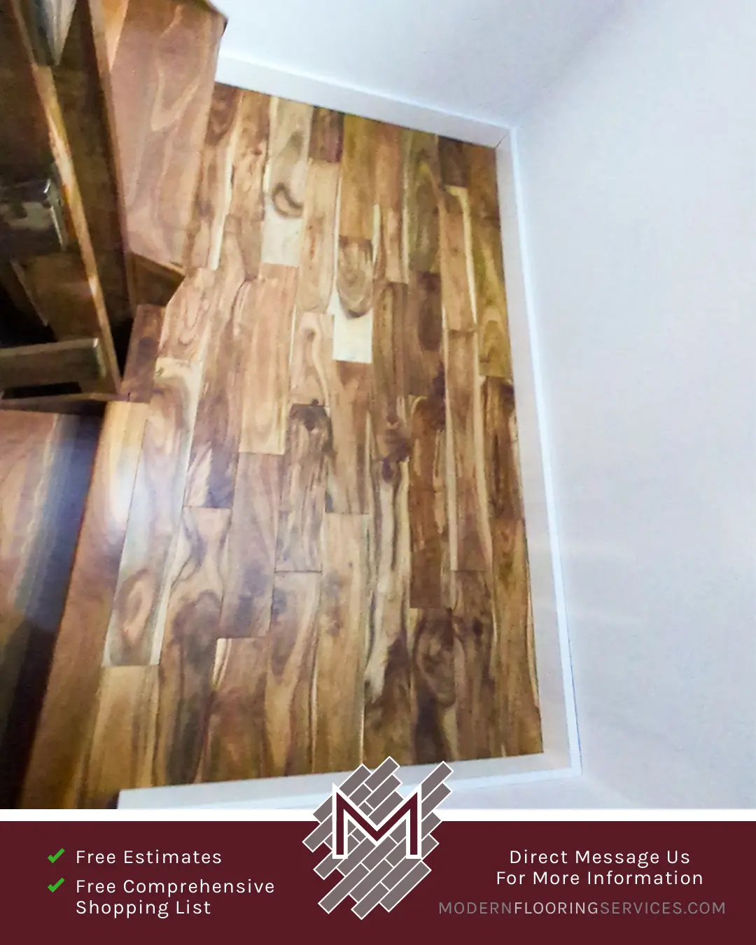 Hardwood Flooring Installation By Modern Flooring Services.