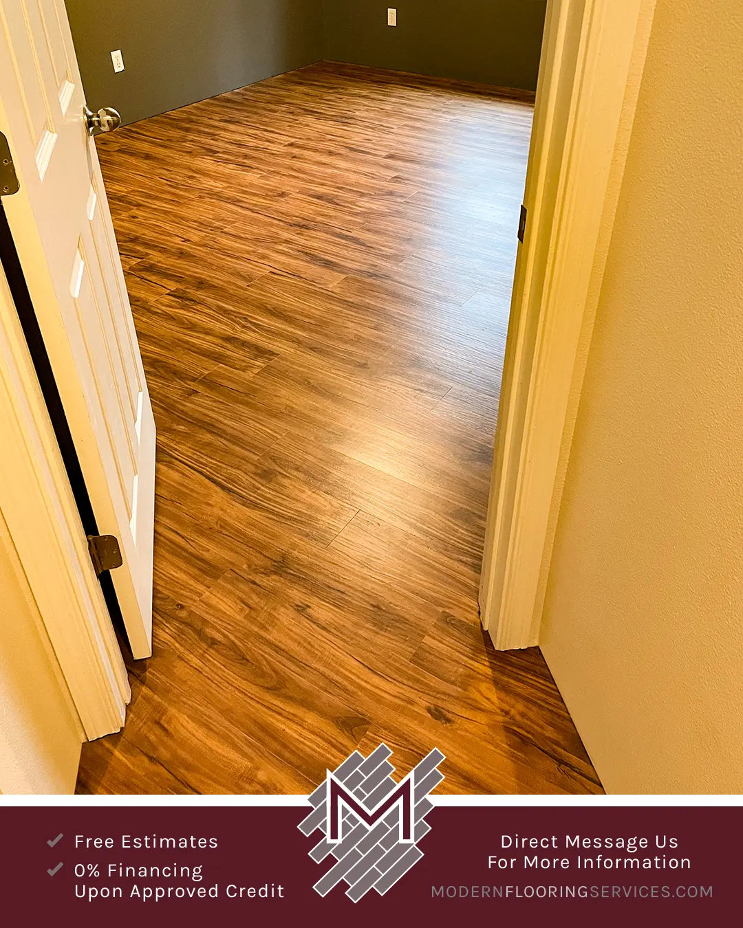 Tranquility Ultra Golden Teak Waterproof Luxury Vinyl Plank Flooring Installation.