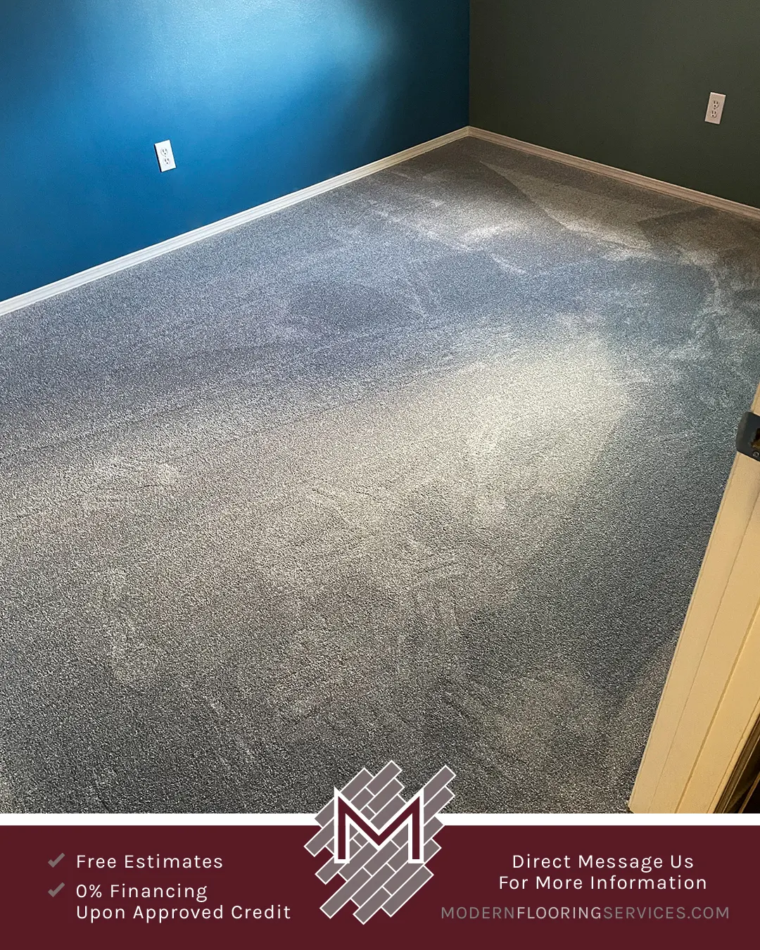 New Carpet Installation by Modern Flooring Services.