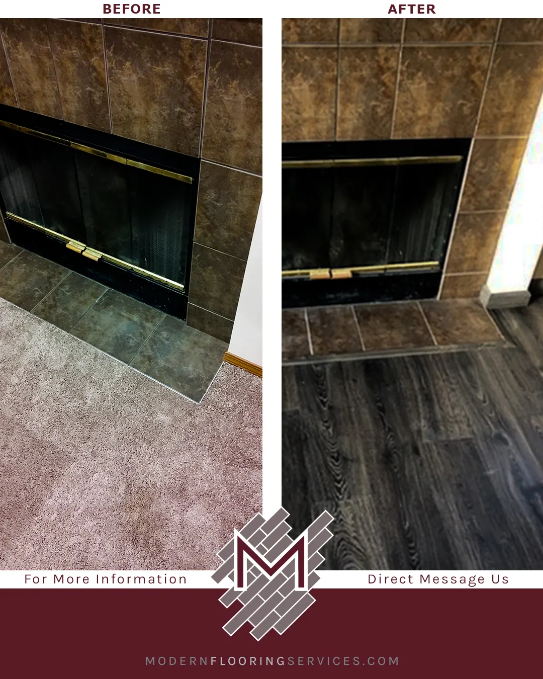 Before and After. Pergo Outlast+ Thornbury Oak Laminate Plank Waterproof Flooring