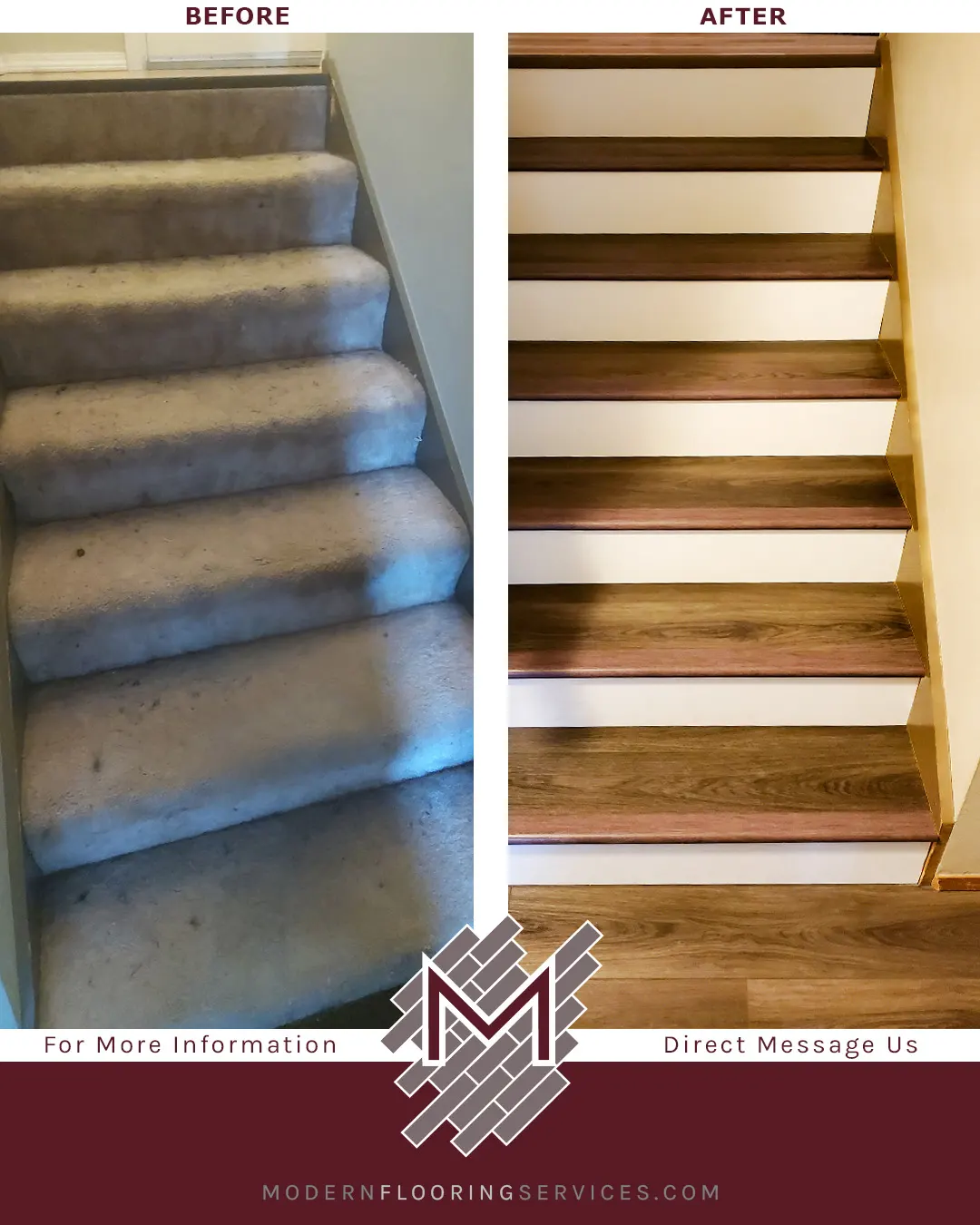 Before and After. Provence Oak Rigid Vinyl Plank Flooring Installation
