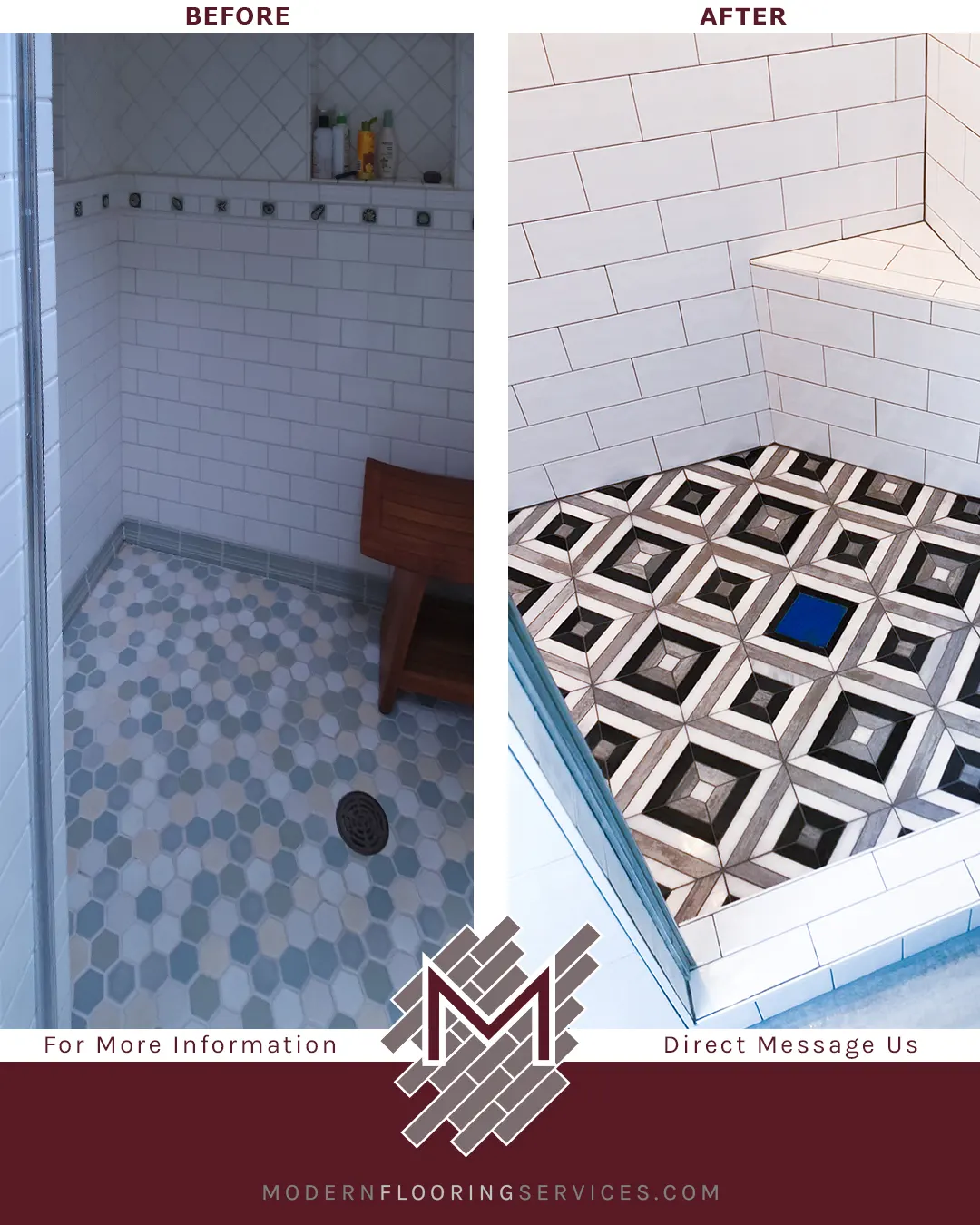 Before and After. Master Bathroom Remodel