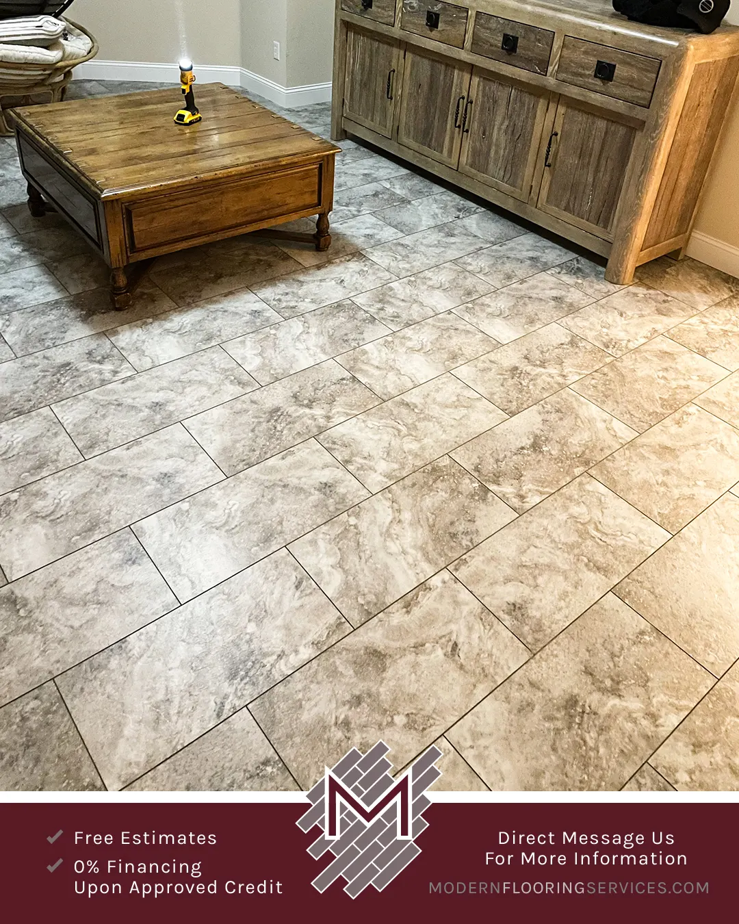 Engineered Vinyl Plank Flooring Installation By Modern Flooring Services.