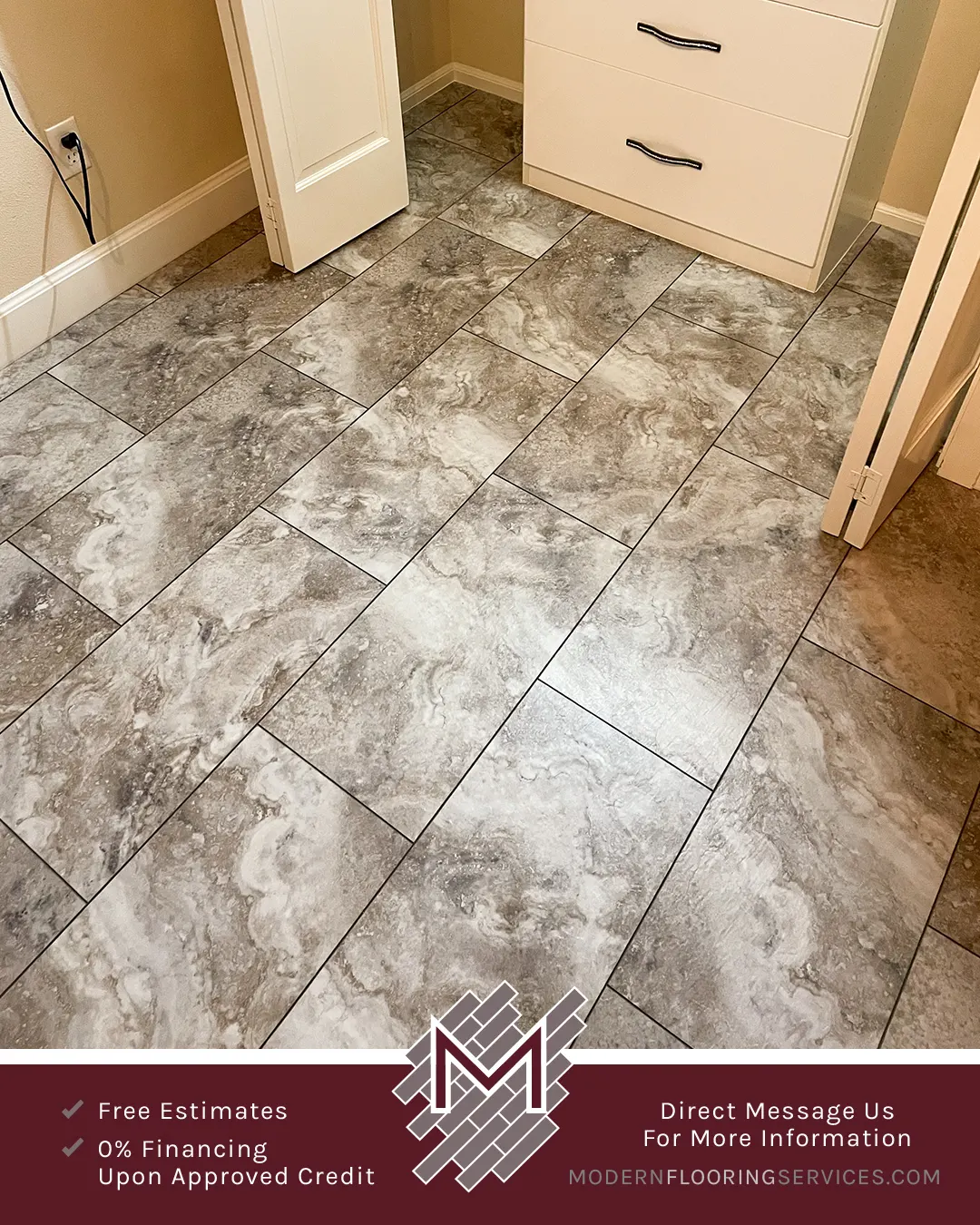 Engineered Vinyl Plank Flooring Installation By Modern Flooring Services.