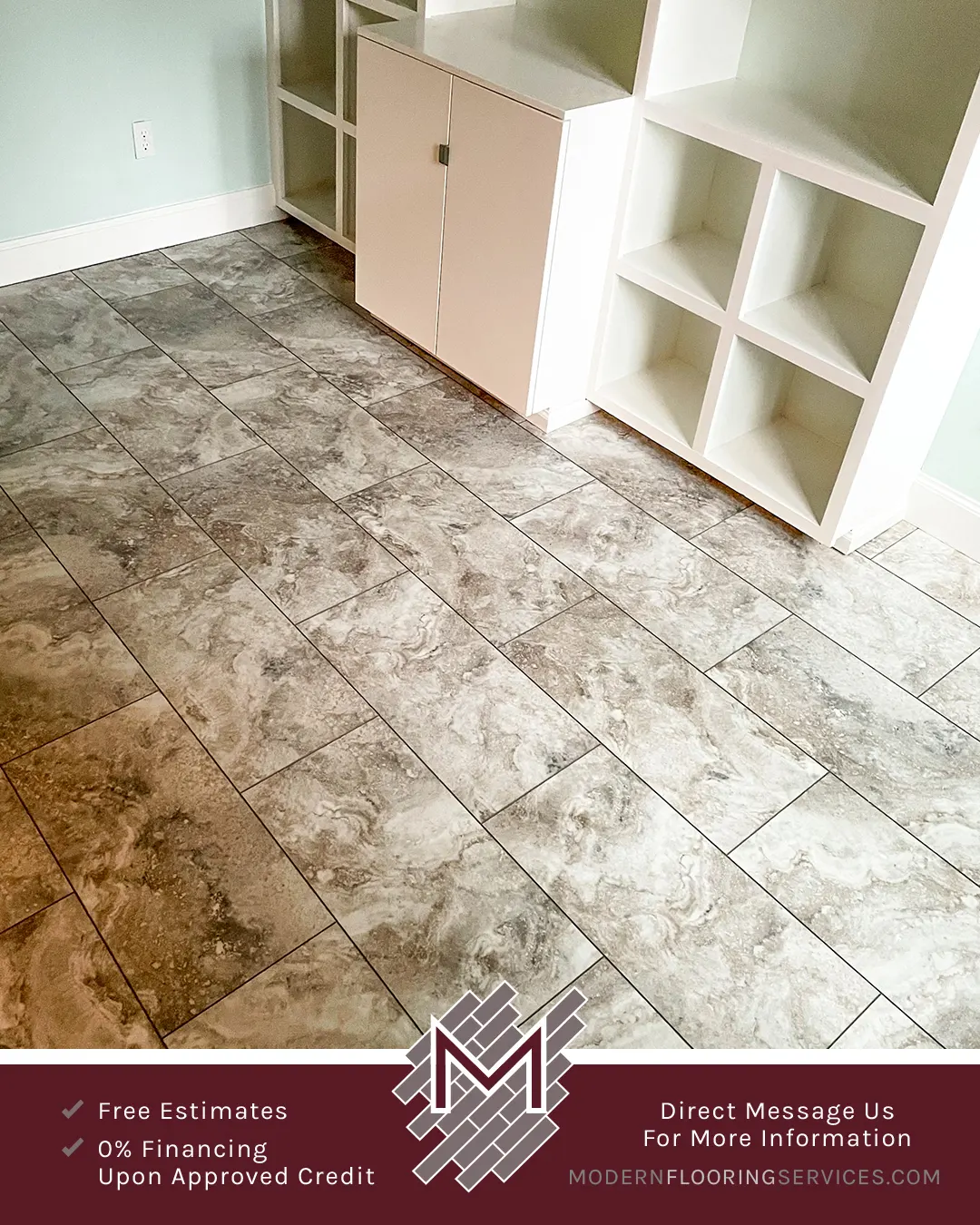 Engineered Vinyl Plank Flooring Installation By Modern Flooring Services.