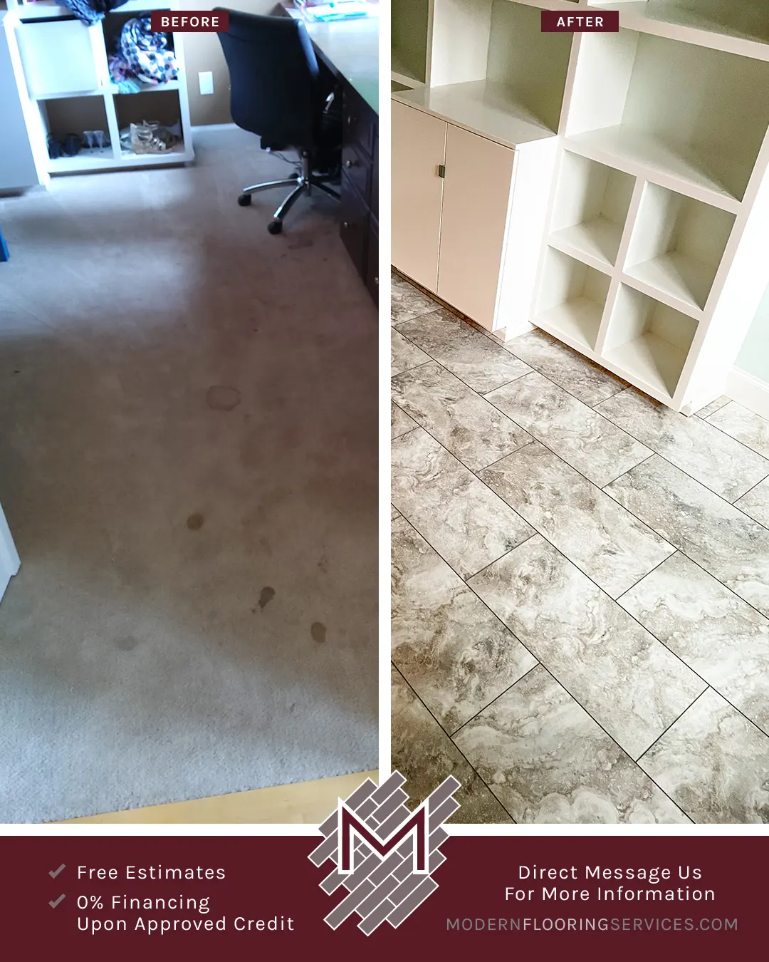 Engineered Vinyl Plank Flooring Installation By Modern Flooring Services.