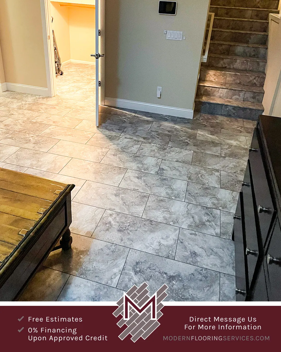 Engineered Vinyl Plank Flooring Installation By Modern Flooring Services.