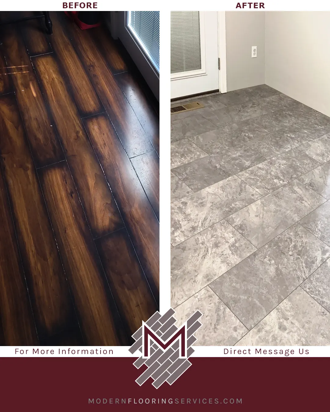 Stone Look Vinyl Tile Flooring Installation