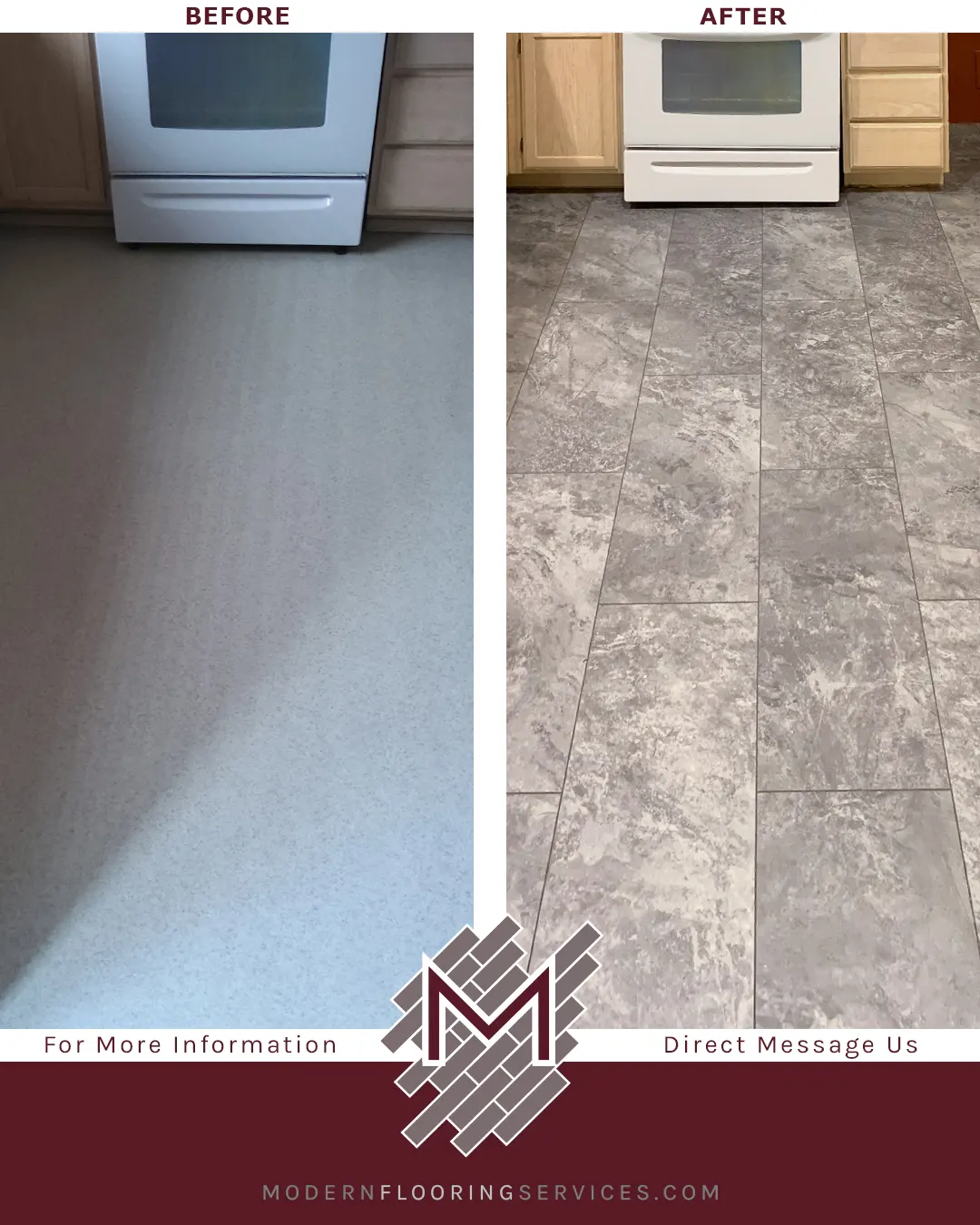 Stone Look Vinyl Tile Flooring Installation