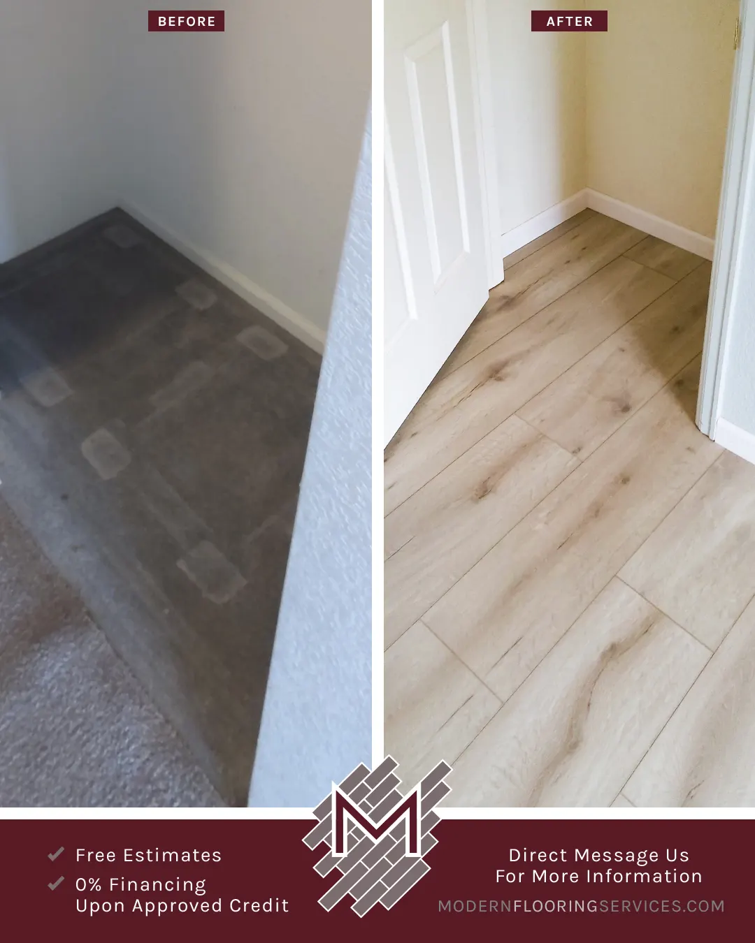 Vinyl Plank Click Flooring Installation By Modern Flooring Services.