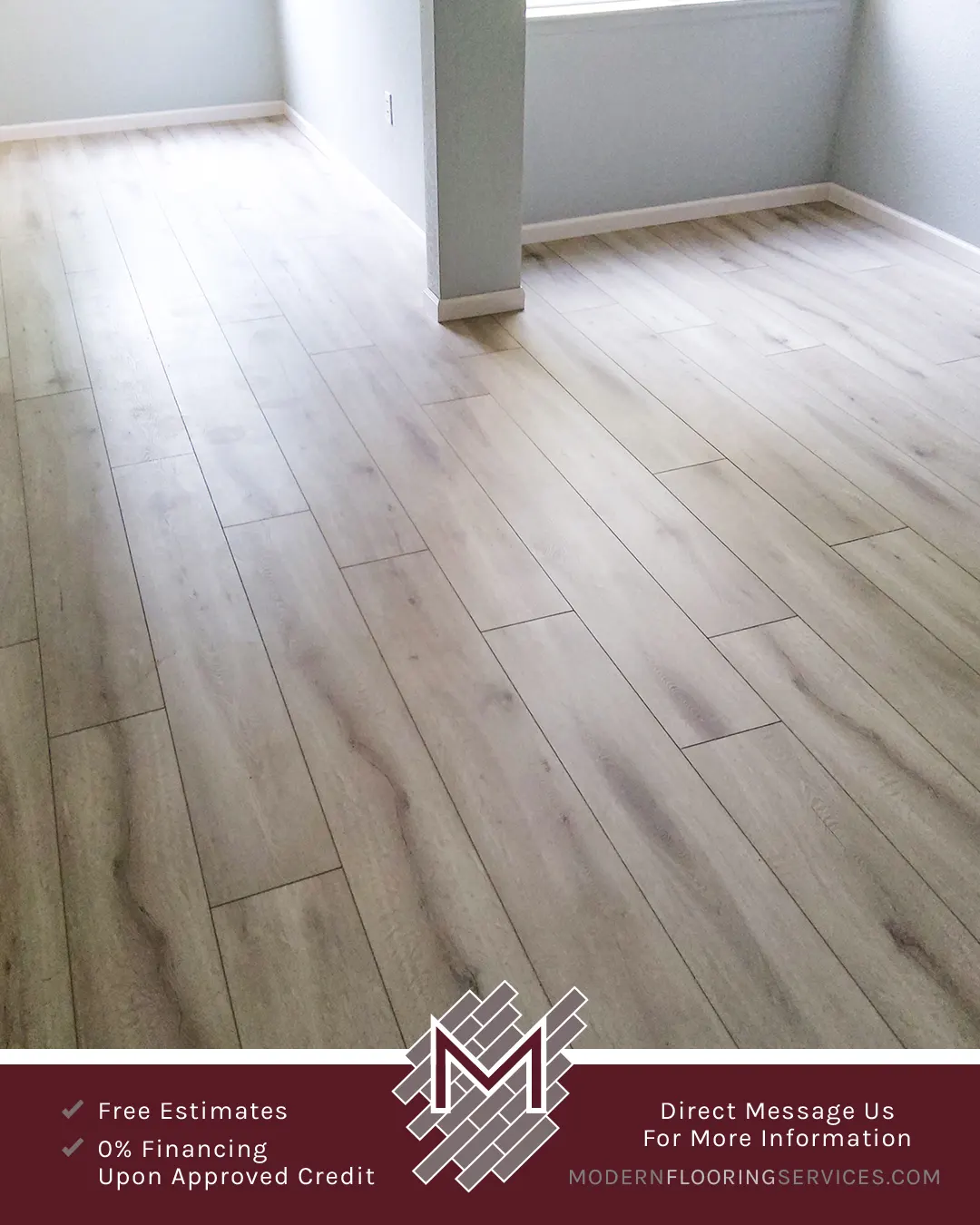 Vinyl Plank Click Flooring Installation By Modern Flooring Services.