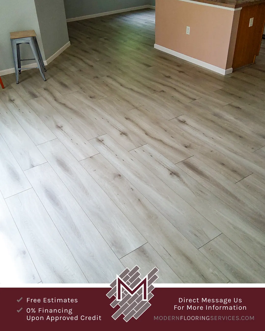 Vinyl Plank Click Flooring Installation By Modern Flooring Services.