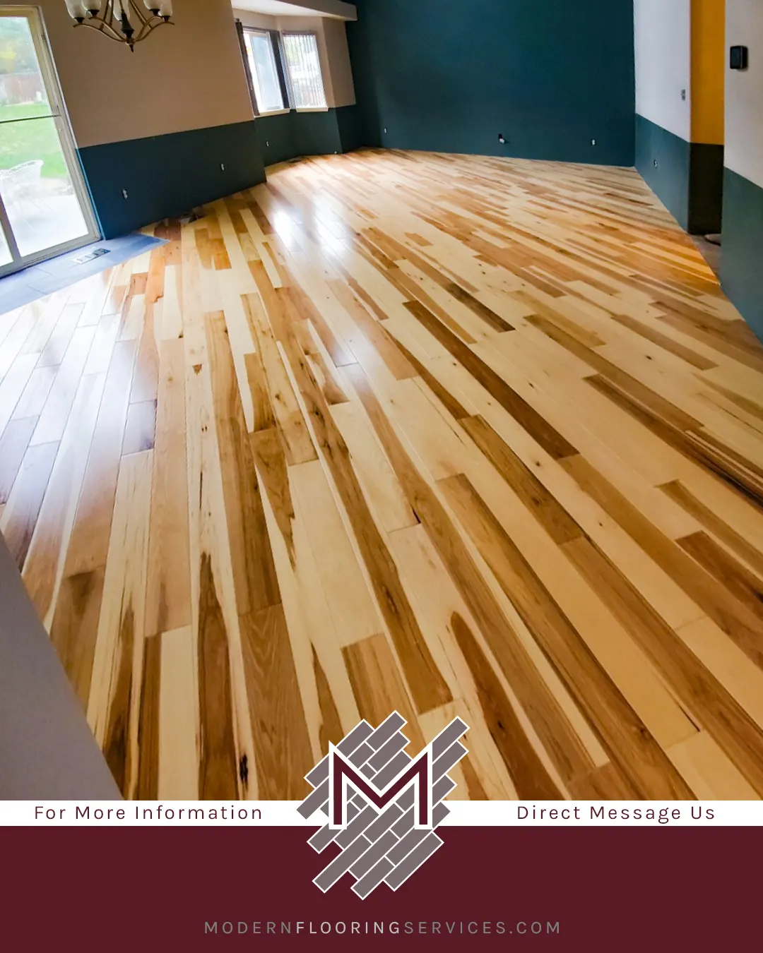 American Hickory Hardwood Flooring Installation.