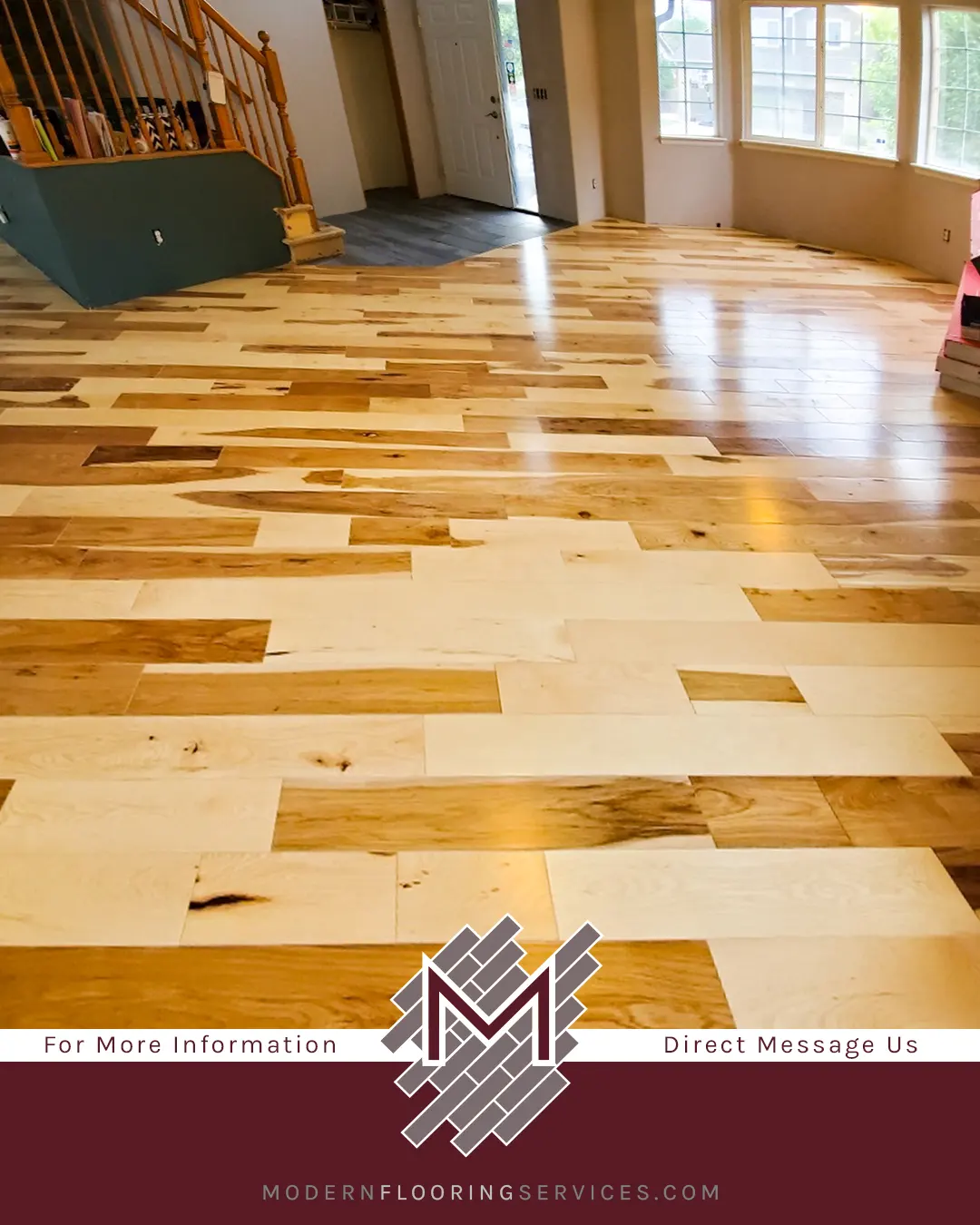 American Hickory Hardwood Flooring Installation.