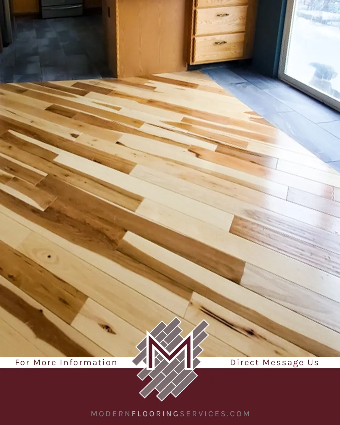 American Hickory Hardwood Flooring Installation.