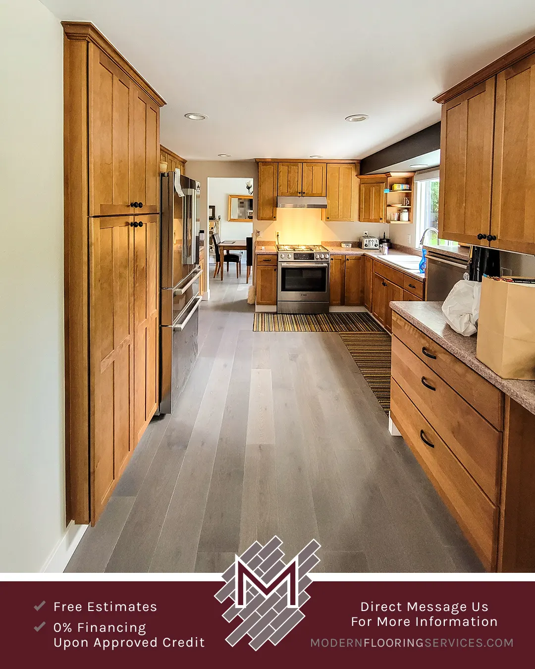 White Oak Engineered Hardwood Flooring Installation By Modern Flooring Services.