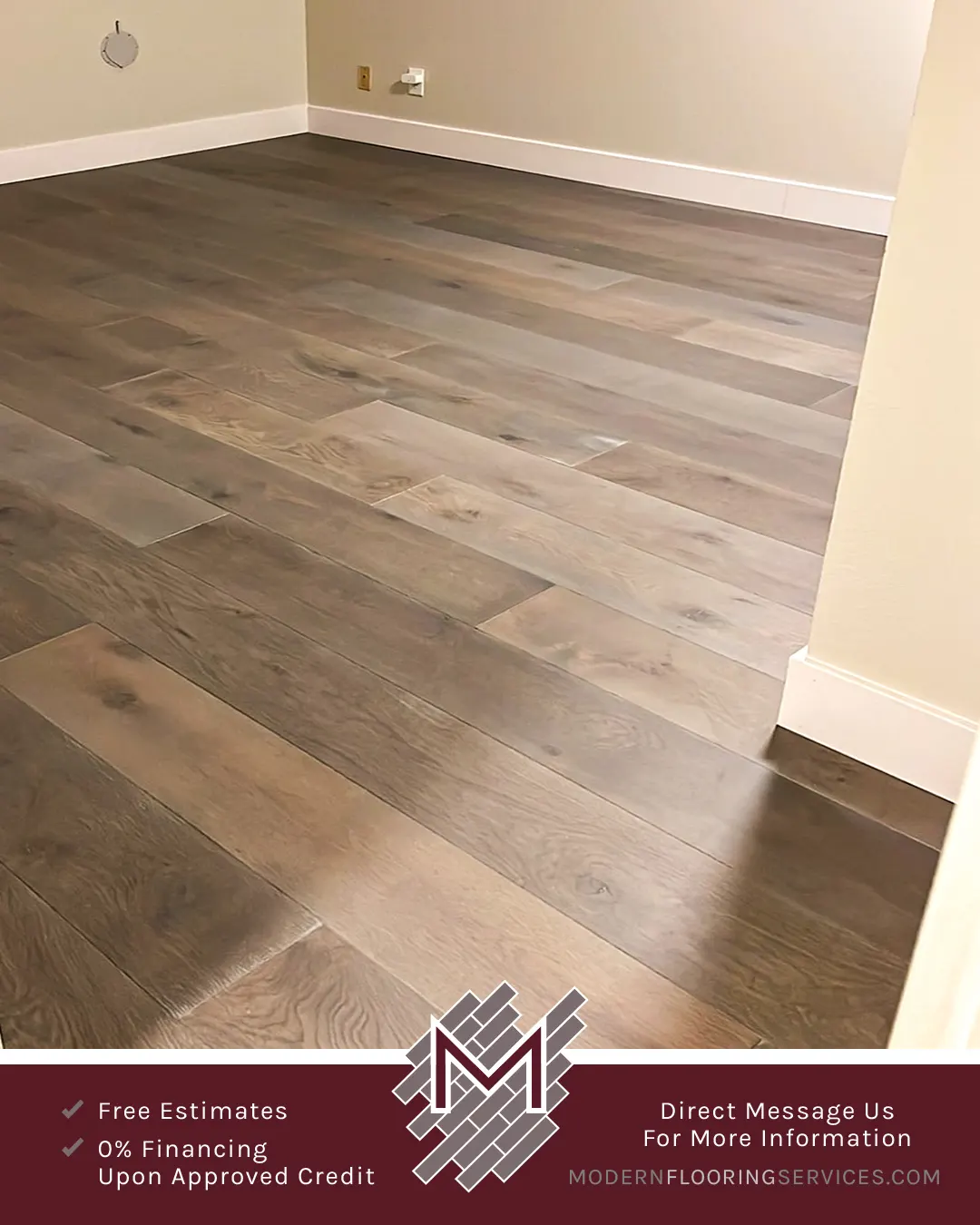 White Oak Engineered Hardwood Flooring Installation By Modern Flooring Services.