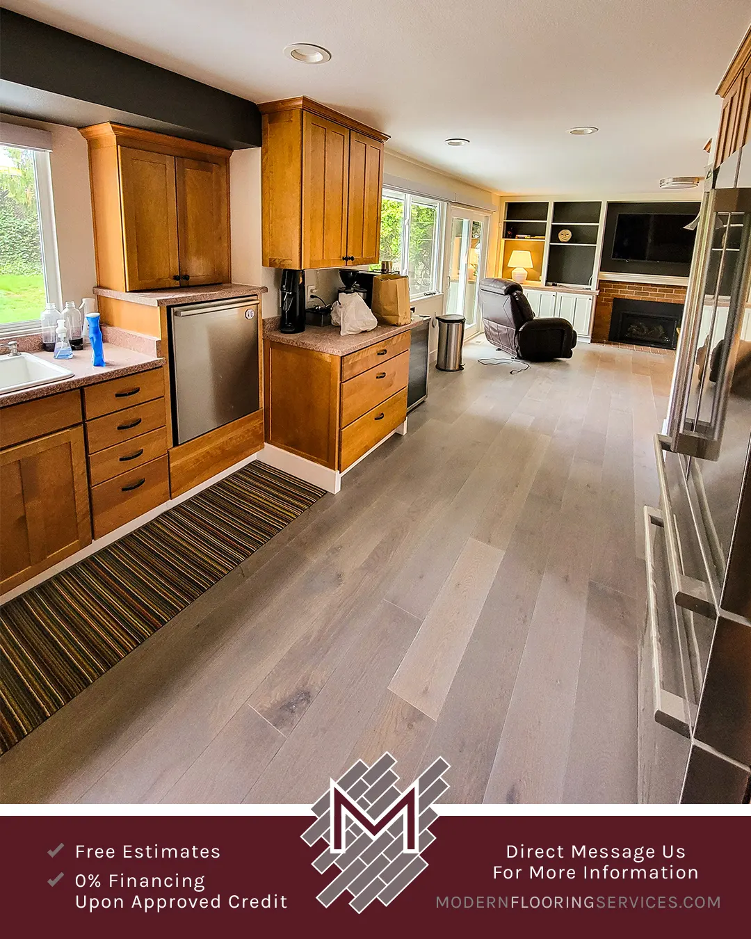 White Oak Engineered Hardwood Flooring Installation By Modern Flooring Services.