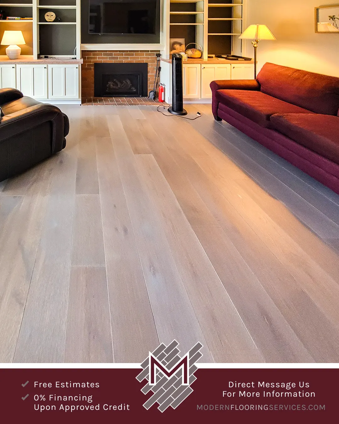 White Oak Engineered Hardwood Flooring Installation By Modern Flooring Services.