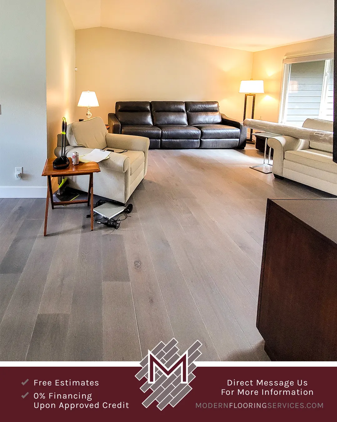 White Oak Engineered Hardwood Flooring Installation By Modern Flooring Services.