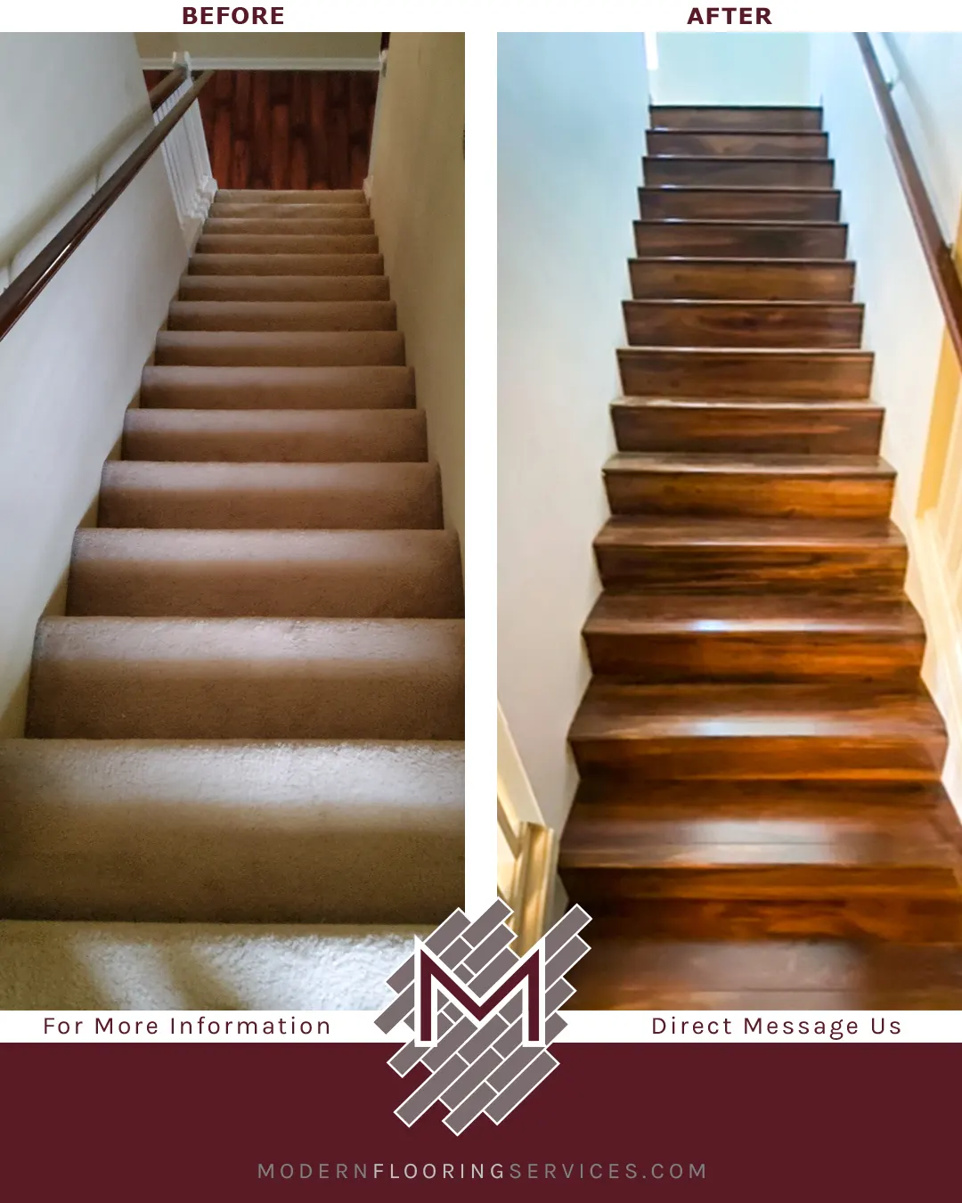 Before and After. Dream Home XD Roasted Chicory Laminate Flooring Installation