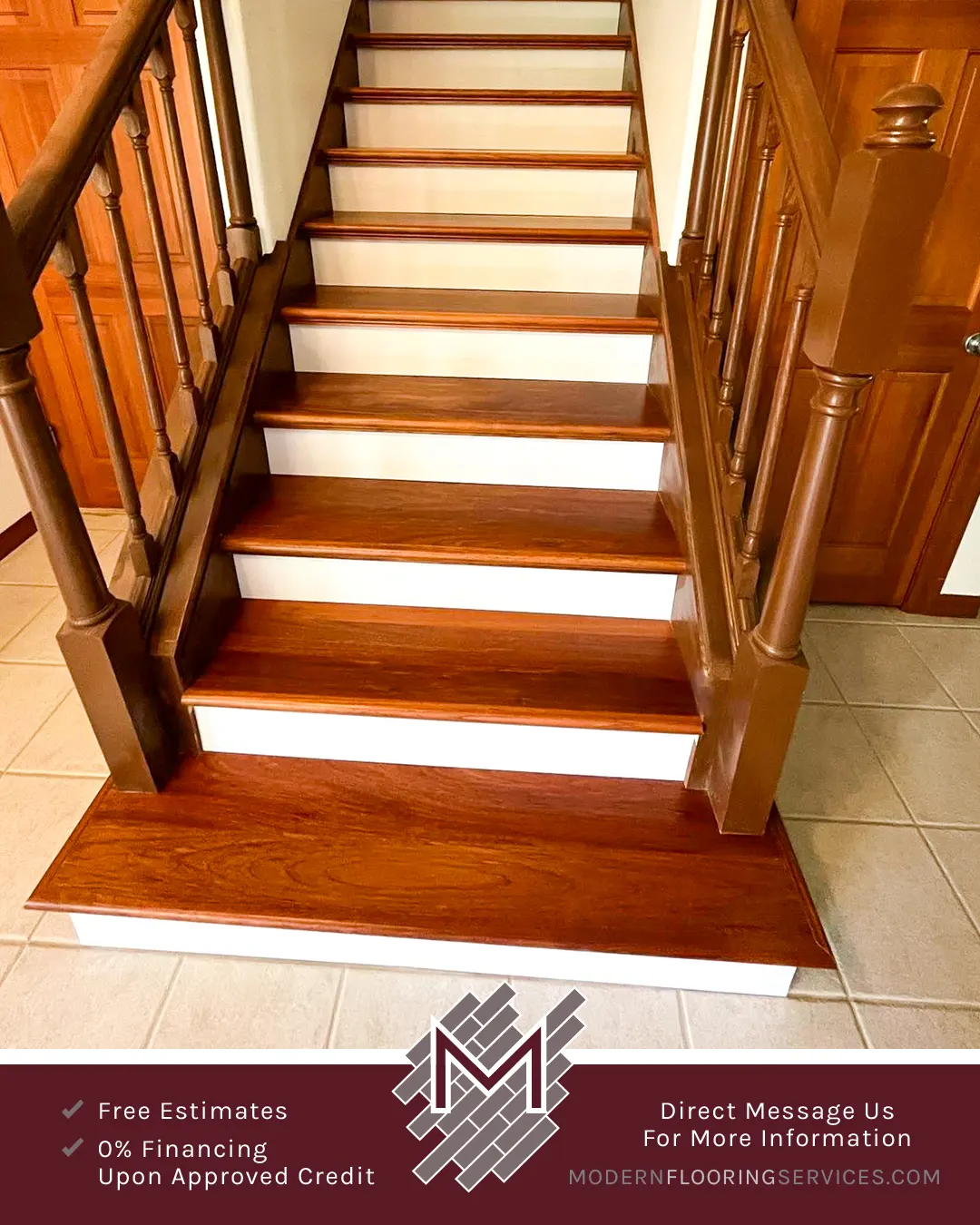 Luxurious Brazilian Cherry Solid Hardwood Flooring Installation By Modern Flooring Services.