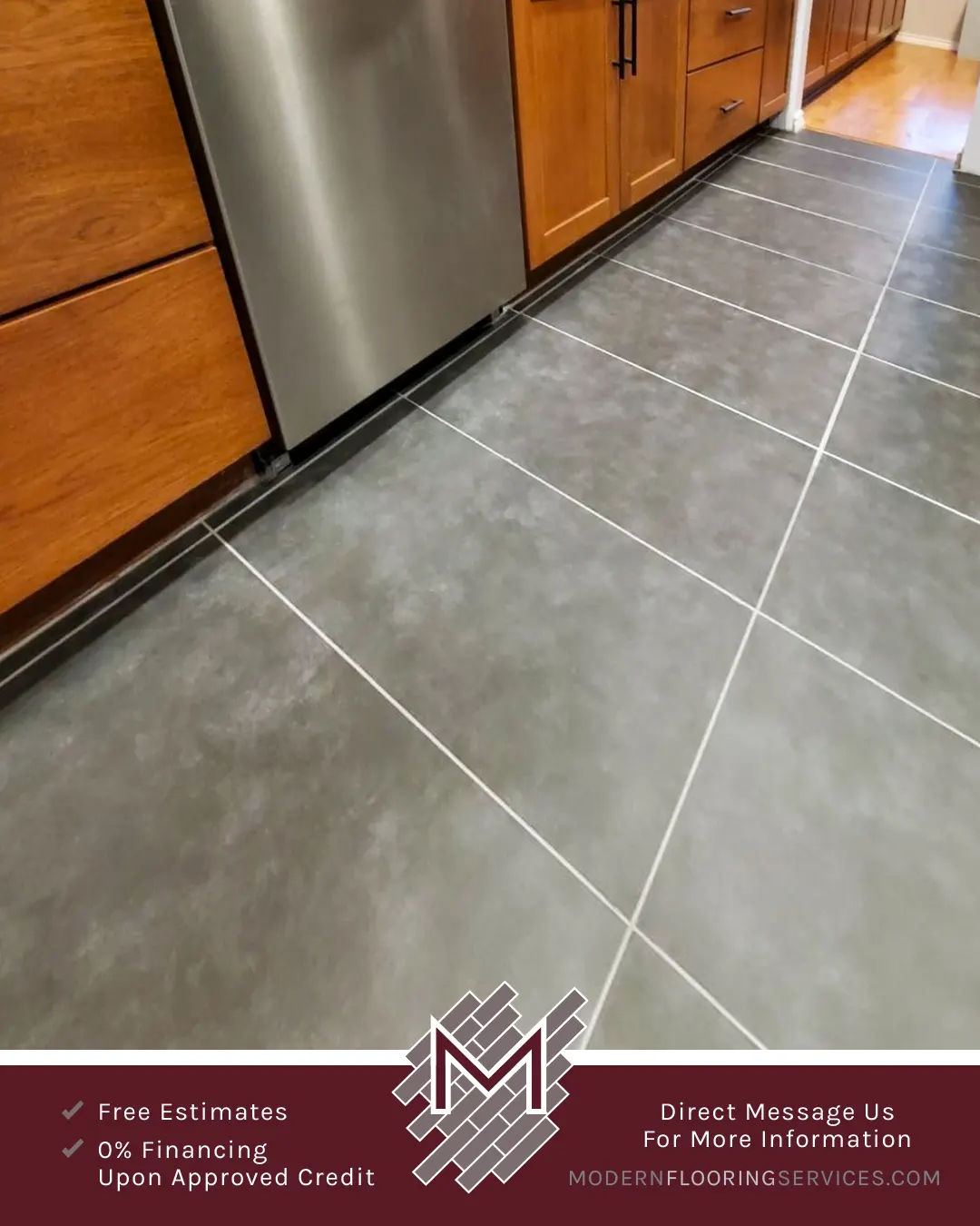 Large Format Tile Flooring Installation.