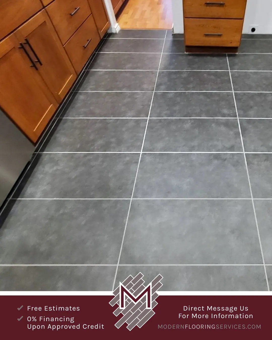 Large Format Tile Flooring Installation.