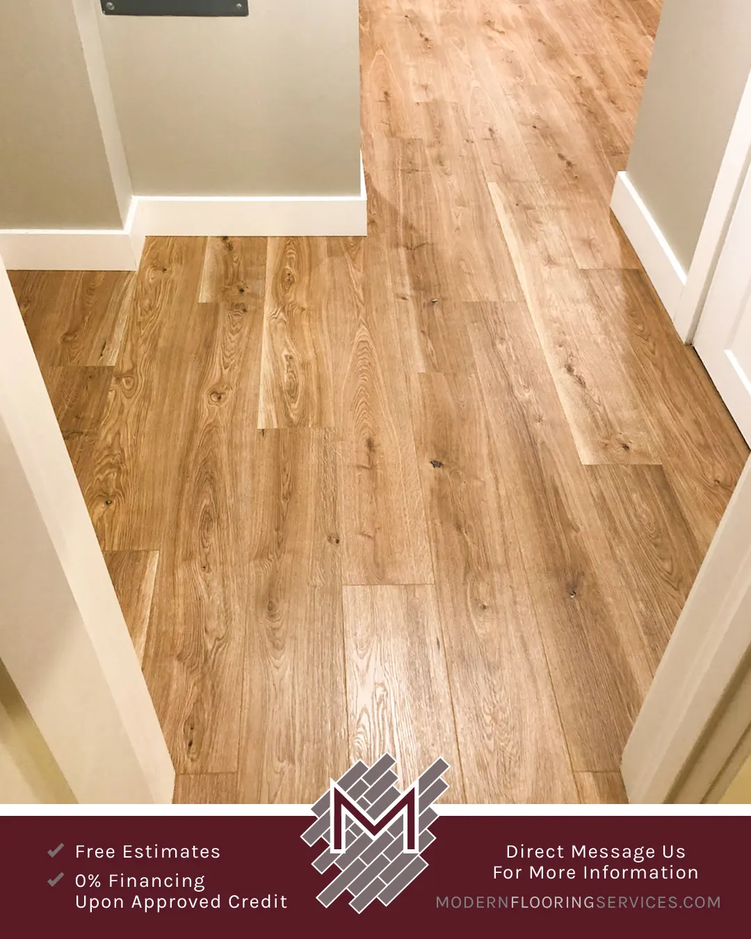 Duravana Tacoma Oak Waterproof Hybrid Resilient Flooring and Bay Bridge Oak Waterproof Hybrid Resilient Flooring Installations.