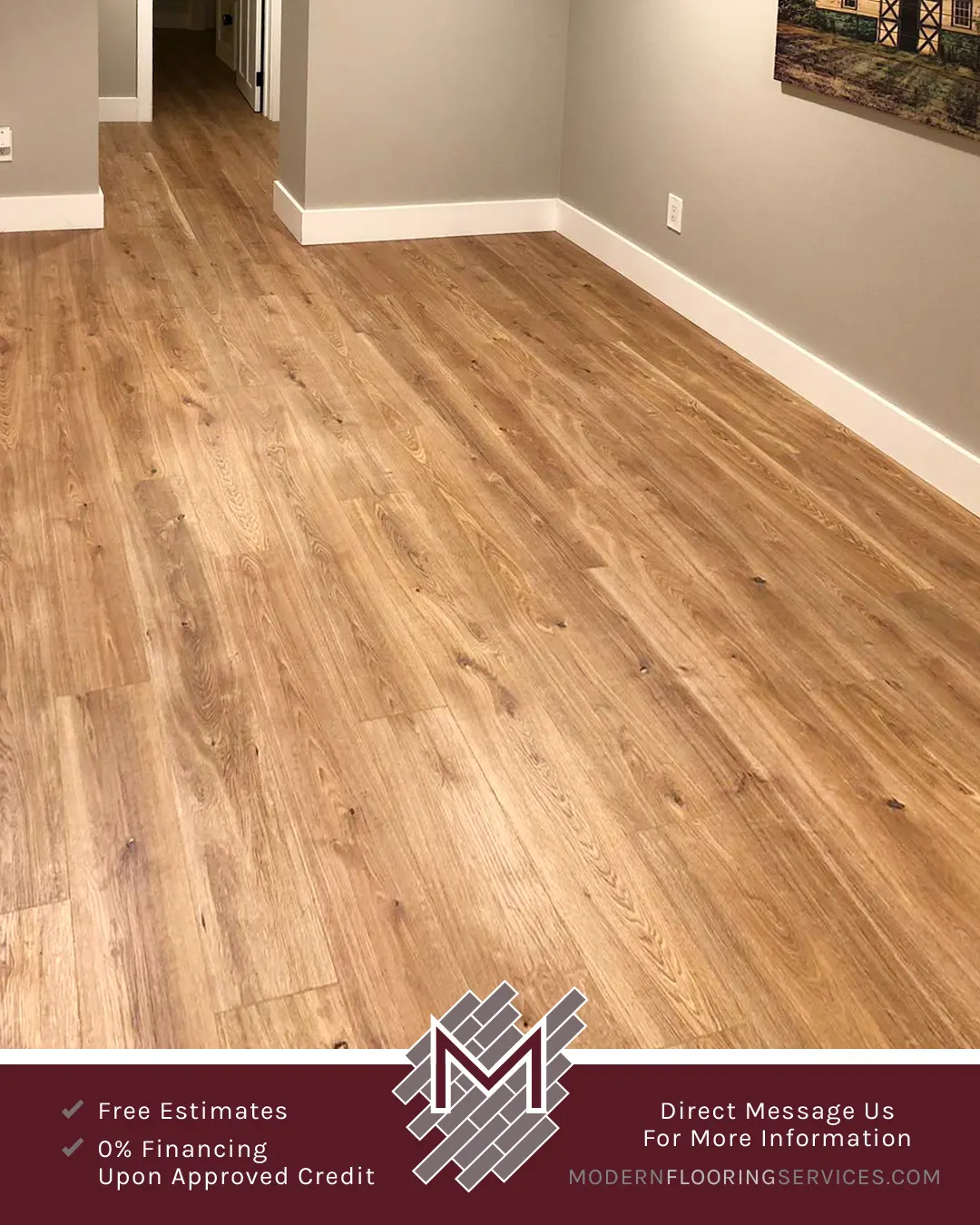 Duravana Tacoma Oak Waterproof Hybrid Resilient Flooring and Bay Bridge Oak Waterproof Hybrid Resilient Flooring Installations.