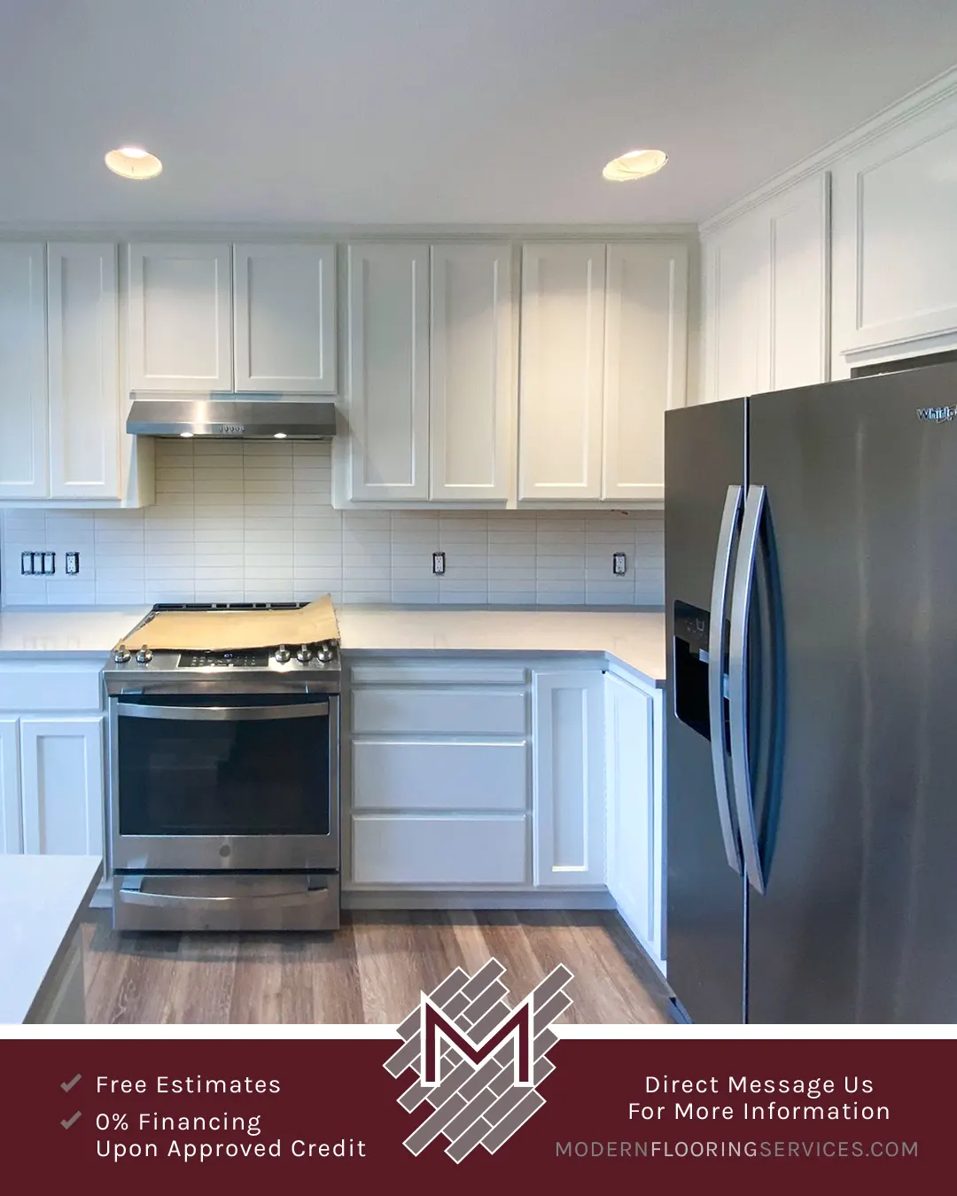 Elegant Kitchen Backsplash Installation By Modern Flooring Services.